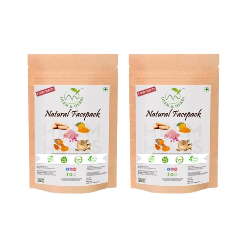 100% Natural Facepack with Wild Kasturi Turmeric Rose MultaniMitti