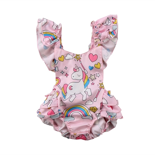 Ruffle Cartoon Unicorn Loavble Toddler Baby