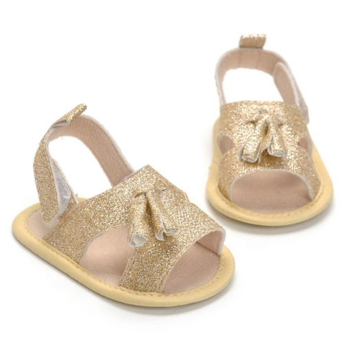 Summer Newborn Baby Girls Shoes Solid Bling Tassel