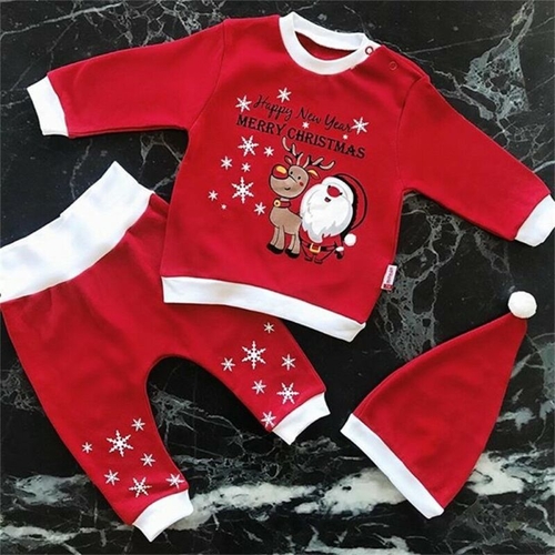 Emmababy 3PCS Christmas Newborn Baby Girls Boys