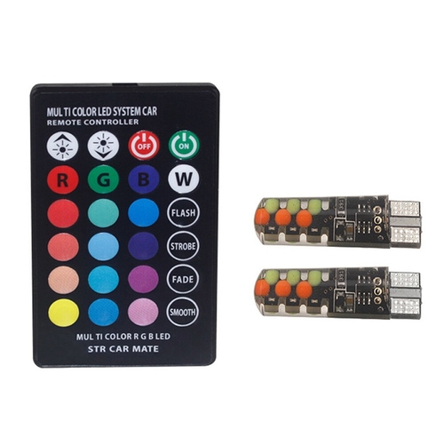 2x T10 5050 LED RGB COB Interior Wedge Side Light