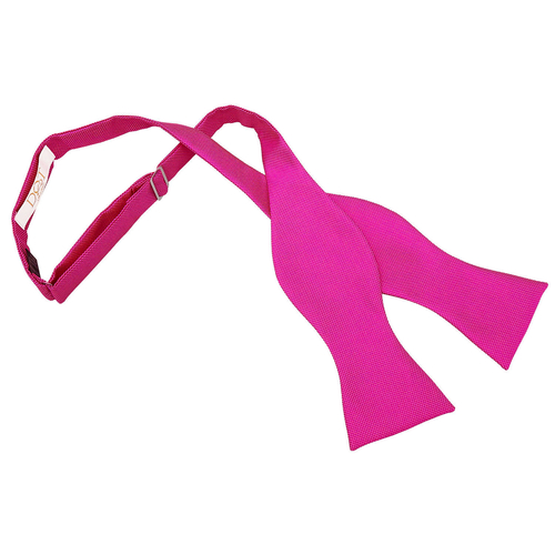 Solid Check Self-Tie Bow Tie - Fuchsia Pink