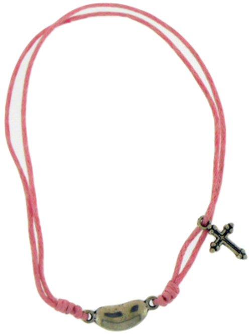 Solid Rock Jewelry 144747 White Cotton Adjustable Friendship with Hear