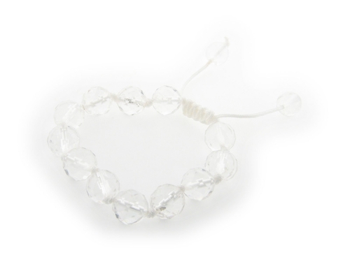 Fronay 722133C 7 - 9 in. Genuine Natural Clear Quartz Macrame Shamball