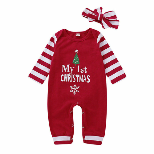 My 1st Christmas Clothes Newborn Baby Rompers