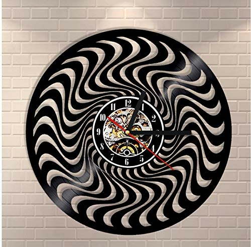 CIRCLE ORNAMENT HANDMADE VINYL RECORD WALL CLOCK