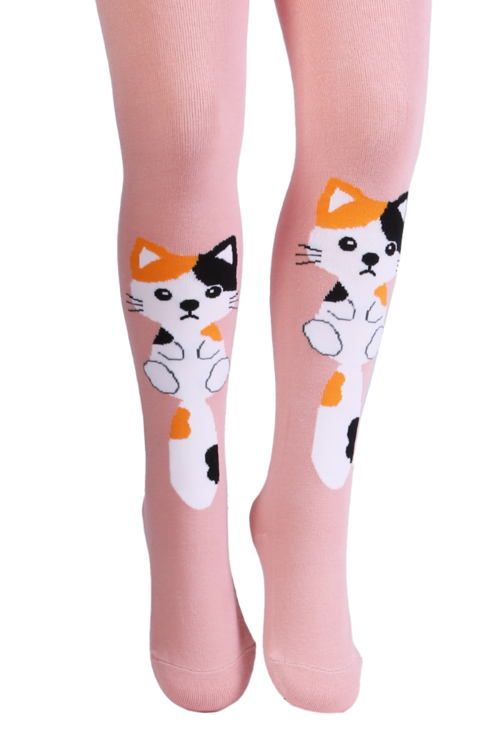 TULIP roosad kassidega sukkp√ºksid lastele