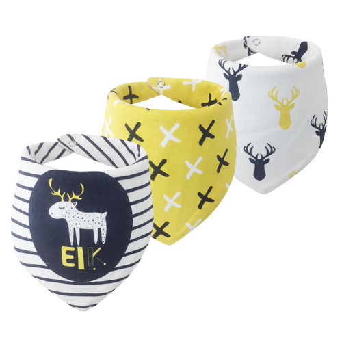 3pcs Baby Bibs Cotton Baby Feeding Apron Triangle
