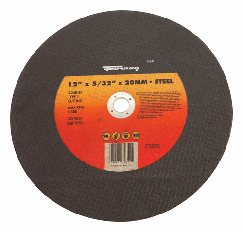 Forney 2407641 12 in. Aluminum Oxide Metal Cutting Wheel, 0.15 in.