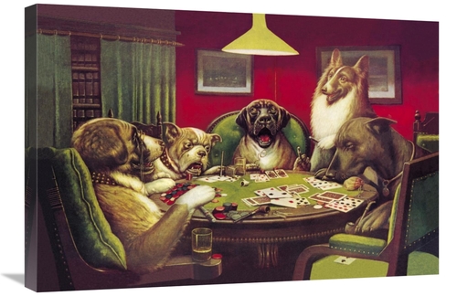 Global Gallery GCS-341407-2030-142 20 x 30 in. Poker Dogs- Stun, S