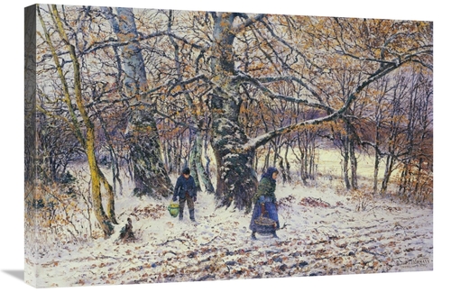 Global Gallery GCS-268643-30-142 30 in. Figures in a Winter Landscape 