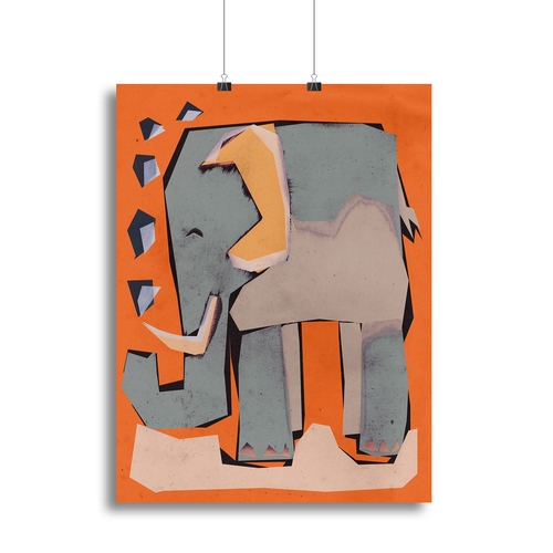 Happy Elephant Canvas Print or Poster
