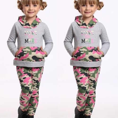 Toddler Kids Baby Girl Camouflage Hooded Tops