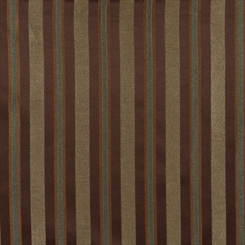 Designer Fabrics E630 54 in. Wide Striped Brown- Green And Gold Damask