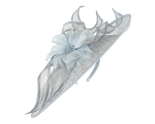 Large light blue fascinator