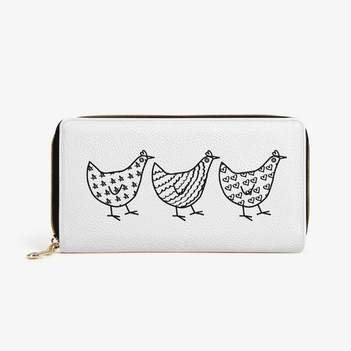 Jacki Easlick Three Chickens Long Type Zipper Purse