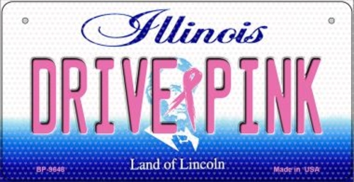 Smart Blonde BP-9648 3 x 6 in. Drive Pink Illinois Novelty Metal Bicyc