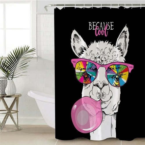 Cool Funny Llama Shower Curtain