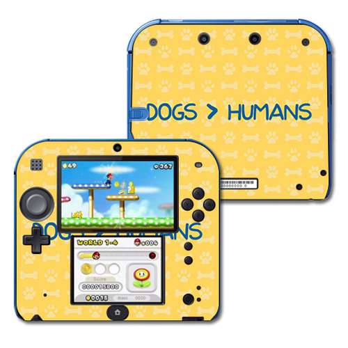 MightySkins NI2DS-Dogs Over Humans Skin Decal Wrap for Nintendo 2DS - 