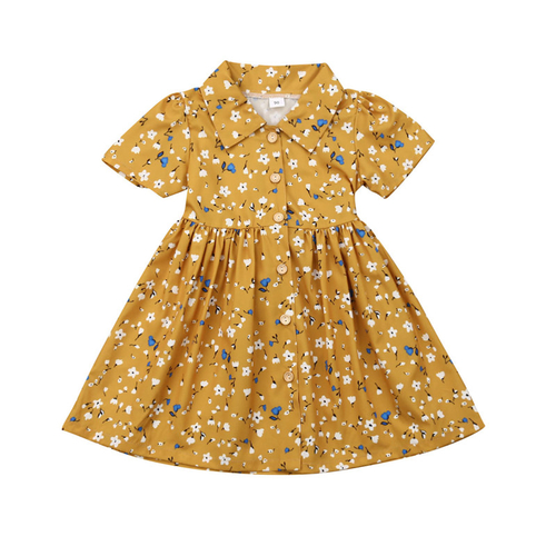 Lovely Summer Kids Baby Girl Flower Dress Cotton