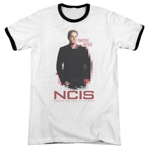 Trevco CBS1220-AR-2 NCIS & Probie Adult Ringer Short Sleeve Cotton T-S