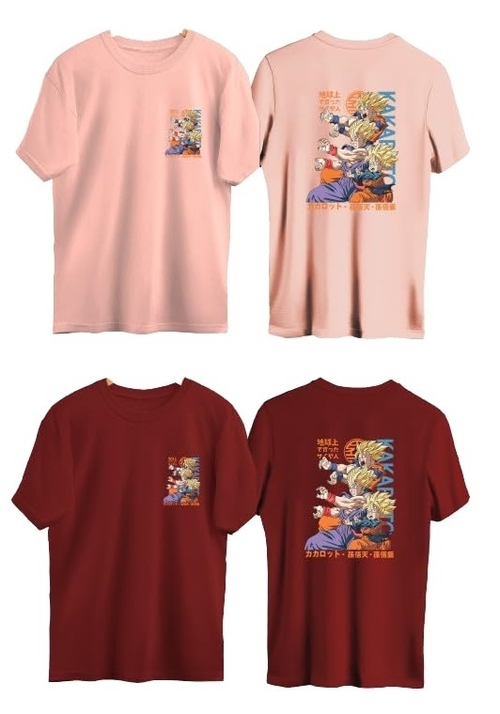 Combo Of 2 Mens Anime Character Printed Cotton Round Neck Half Sleeves