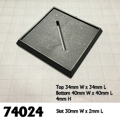 Reaper Miniatures REM74024 40mm Square Slotted Plastic Bases - Set of 