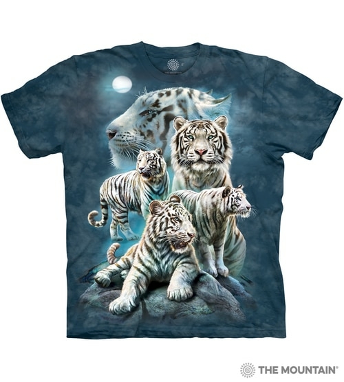 The Mountain 1062731 Blue Night Tiger Collage Adult Classic Tee - Medi