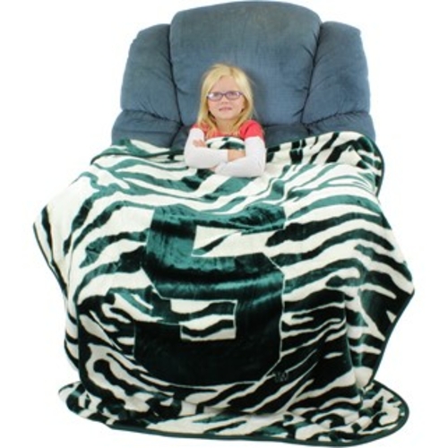 Collegecovers MSUTHSM Michigan State Bulldogs Raschel Throw Blanket - 