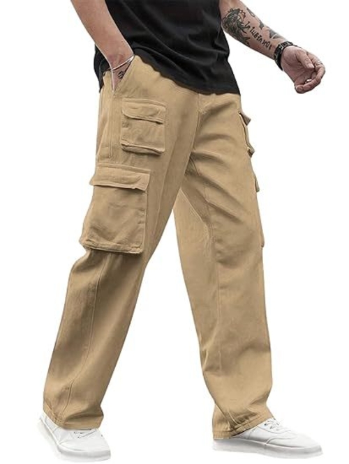Men’s Cotton Cargo Pants (Color Khakhi) (Size 32)