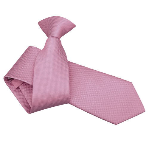 Solid Check Clip On Slim Tie - Light Pink