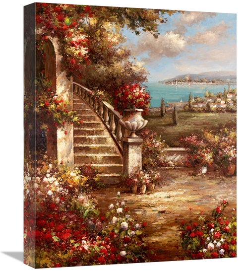 Global Gallery GCS-132394-1620-142 16 x 20 in. Flowers At the Stairs A