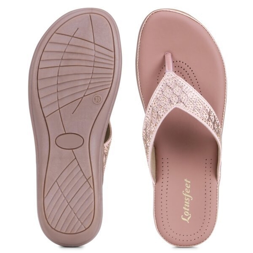 TPR Sole Stitched Style Flats for Women Pink