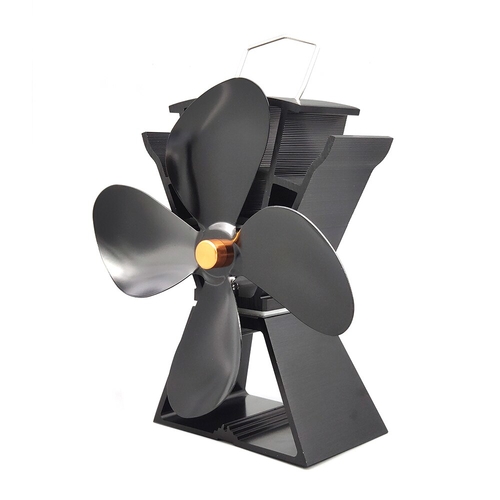 Household Quiet Fireplace Fan 4 Blade Heat Powered