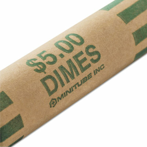Steelmaster 2160640C02 Nested Preformed Coin Wrappers, Dimes - Gre