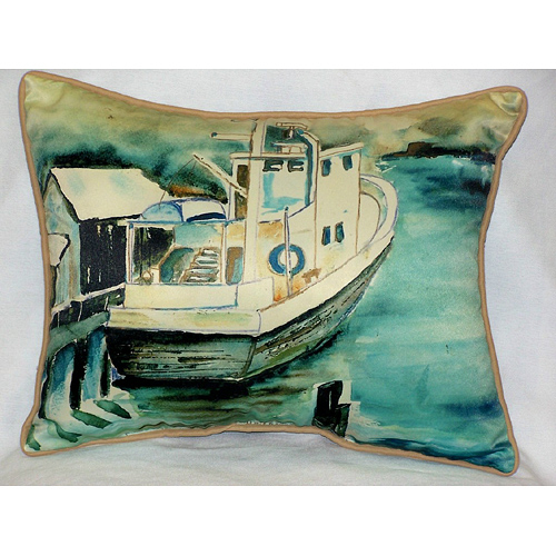 Betsy Drake HJ932 Oyster Boat Art Only Pillow 16"x20"