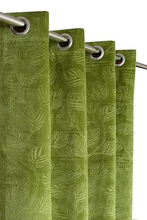 Velvet Curtains Emboz Panels for Home and Office DecorEyelet Grommet