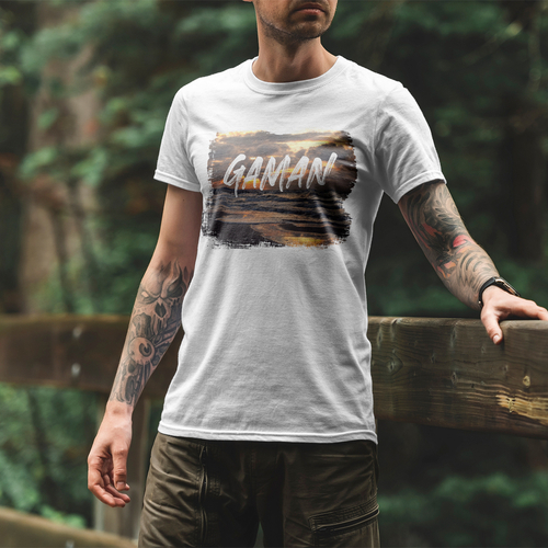 GOTS Organic Cotton T-Shirt – “Gaman” Sunset Beach Design