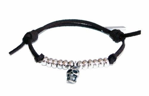 Mens brown skull bracelet