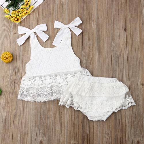 Infant Baby Girls Clothes Lace Floral Sets