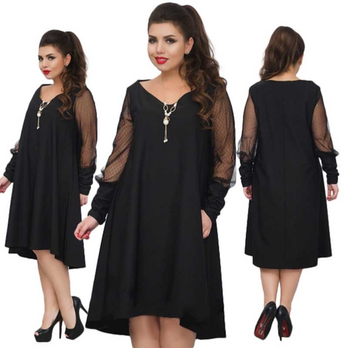  Women Large Size Dress Elegant Ladies Long