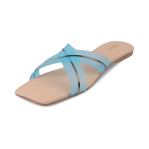 Women's Flats - Stylish Ladies Chappal with Transparent Straps Upper,