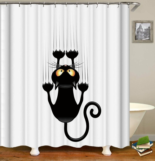 Slippery Cat Shower Curtain