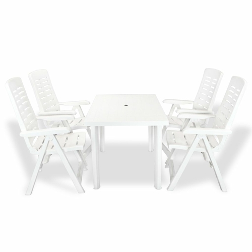 5 Piece Outdoor Dining Set Plastic Anthracite