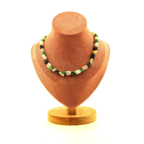 Epidote from Myanmar (Burma) + Beryl Morganite beads necklace.