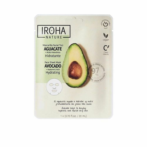 Moisturizing Facial Mask Iroha Nature Mask Avocado Hyaluronic Acid (1