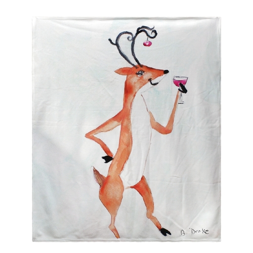 Betsy Drake BK906 Deer Party Fleece Throw