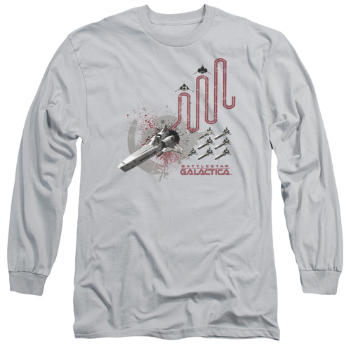 Trevco BSG204-AL-2 BSG & Red Squadron Splatter Long Sleeve Cotton Adul