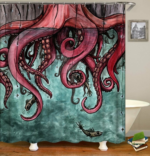 Octopus Arms Tree Shower Curtain