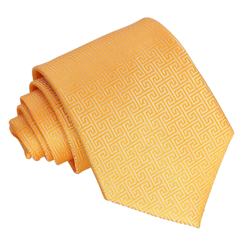 Greek Key Classic Tie - Marigold